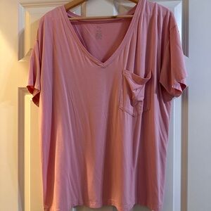 Kyte BABY Soft Pink (Crepe) V-Neck Tee